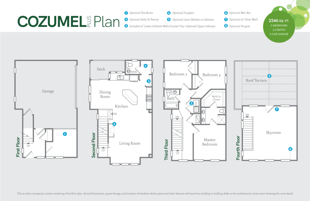 Cozumel Floorplan Sky Terrace Collection by Sego Homes