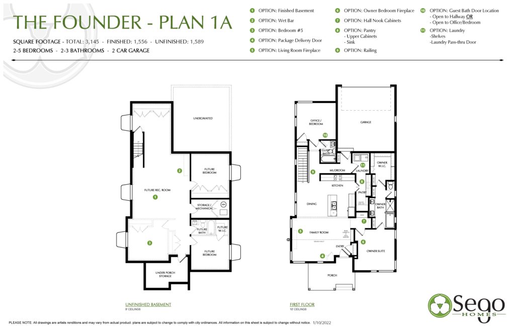 Floorplan handout of The Founder 1A Floorplan in the Contempo Collection at Cascade Village in Daybreak South Jordan