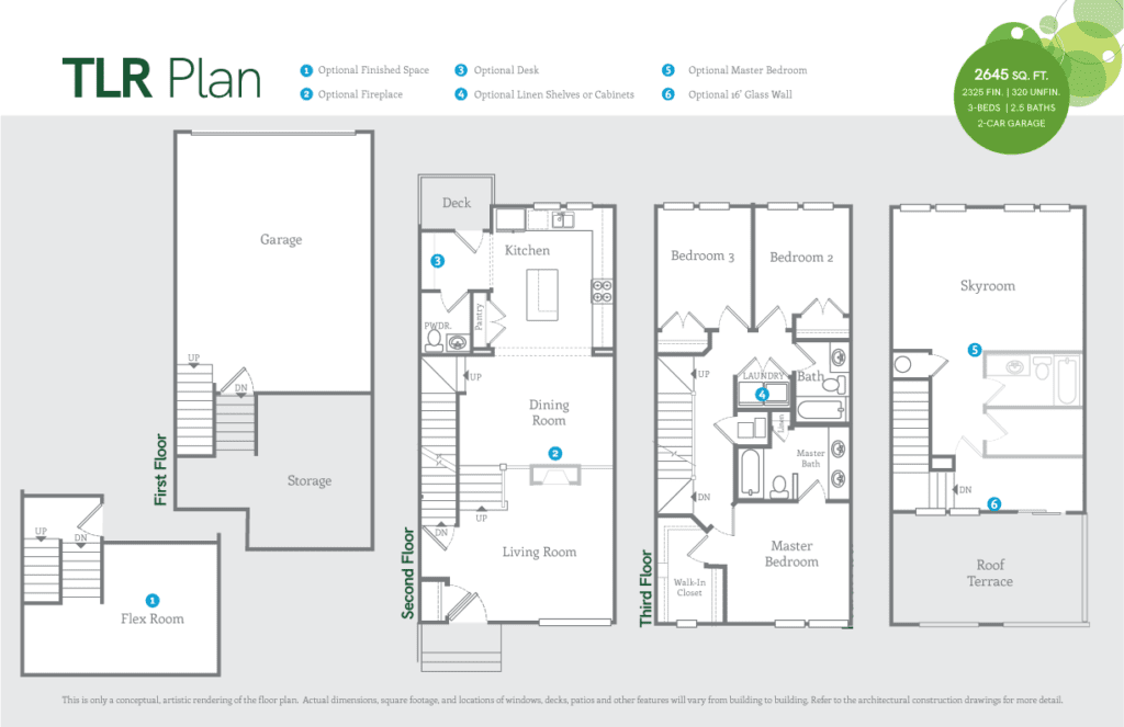 Grand Slam with Roof Deck Floorplan Sky Terrace Collection by Sego Homes