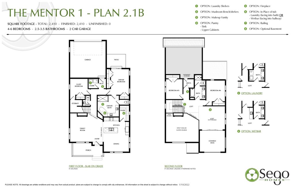 Floorplan handout of The Mentor 2.1B Floorplan in the Contempo Collection at Cascade Village in Daybreak South Jordan