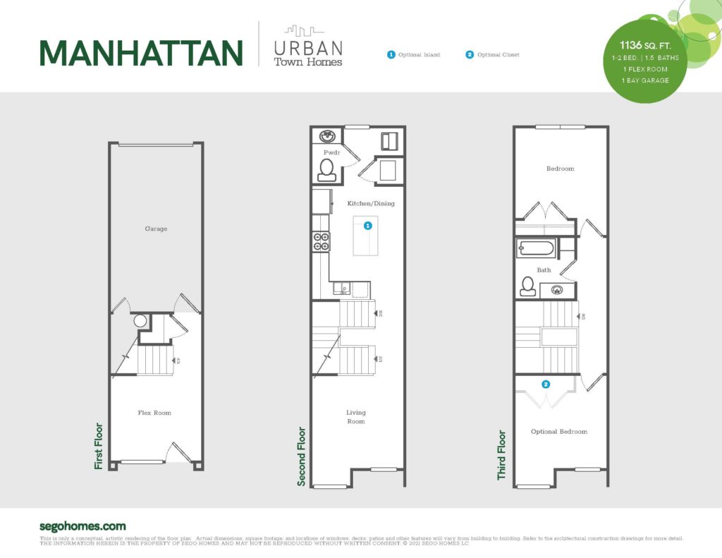 Floorplan handout of the Manhattan Floorplan in the Urban Townhomes Series at Daybreak South Jordan