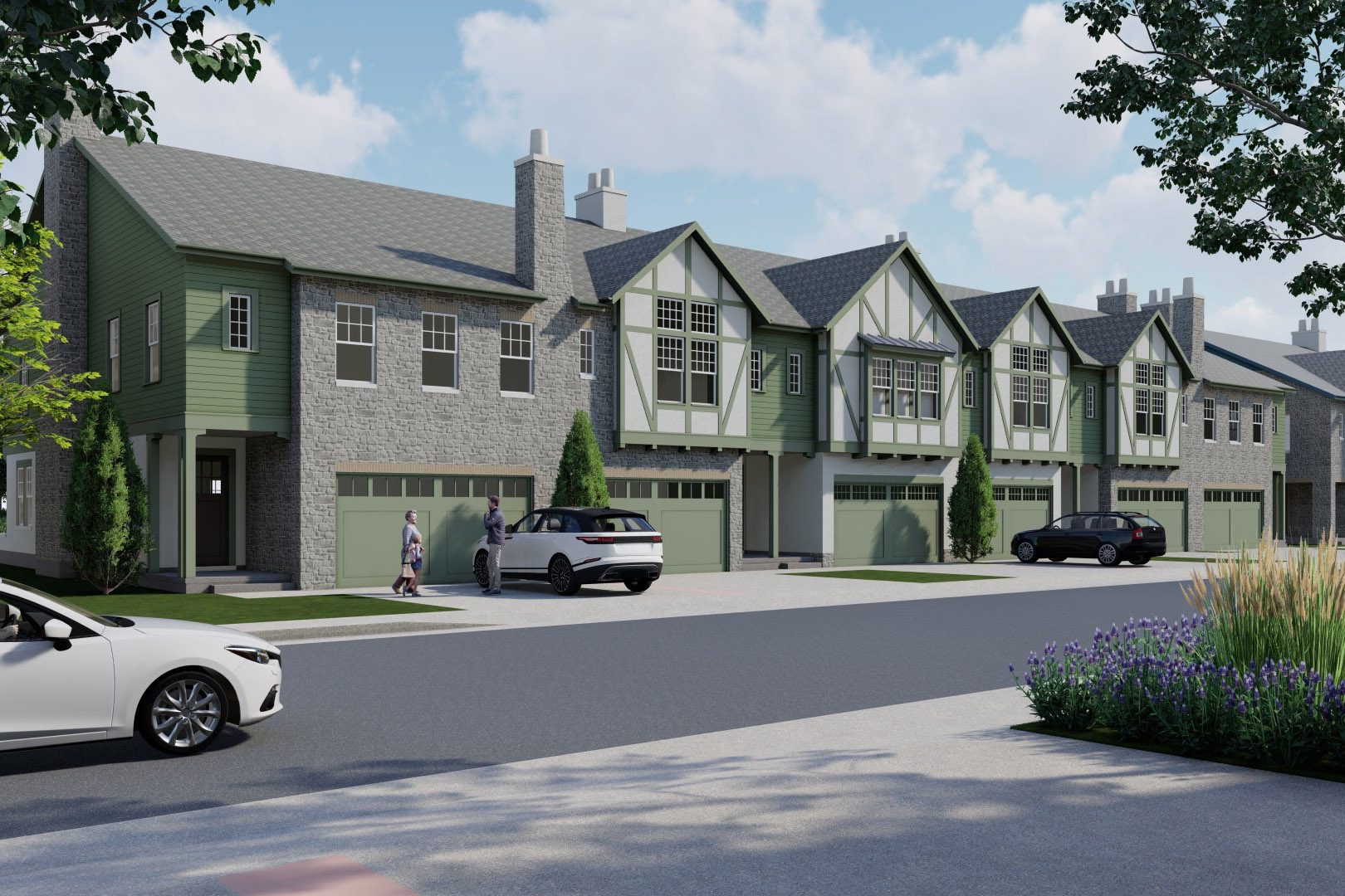 Rendered elevation of Songbird Cove townhomes in Lindon